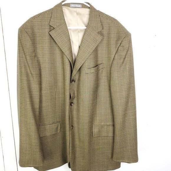 Oscar De La Renta Blazer Mens 48 R Three Button Career Business Brown Coloring - Picture 1 of 10